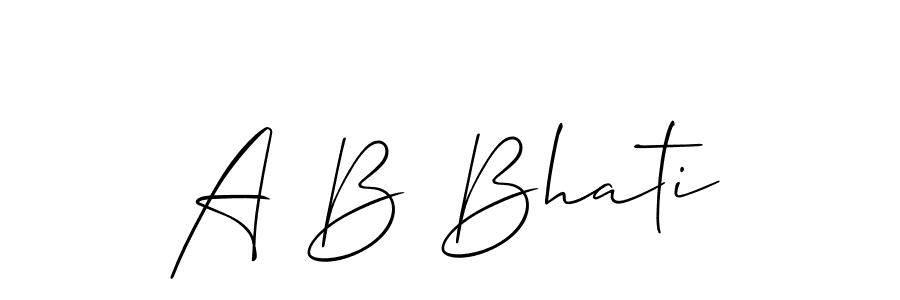 Allison_Script is a professional signature style that is perfect for those who want to add a touch of class to their signature. It is also a great choice for those who want to make their signature more unique. Get A B Bhati name to fancy signature for free. A B Bhati signature style 2 images and pictures png