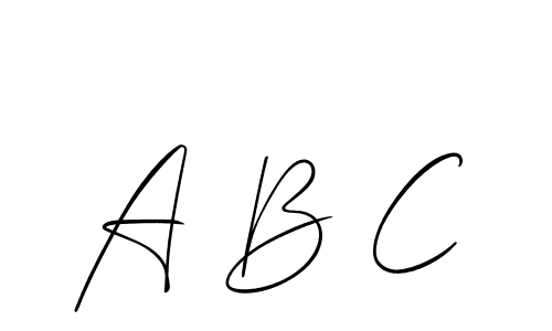 Create a beautiful signature design for name A B C. With this signature (Allison_Script) fonts, you can make a handwritten signature for free. A B C signature style 2 images and pictures png