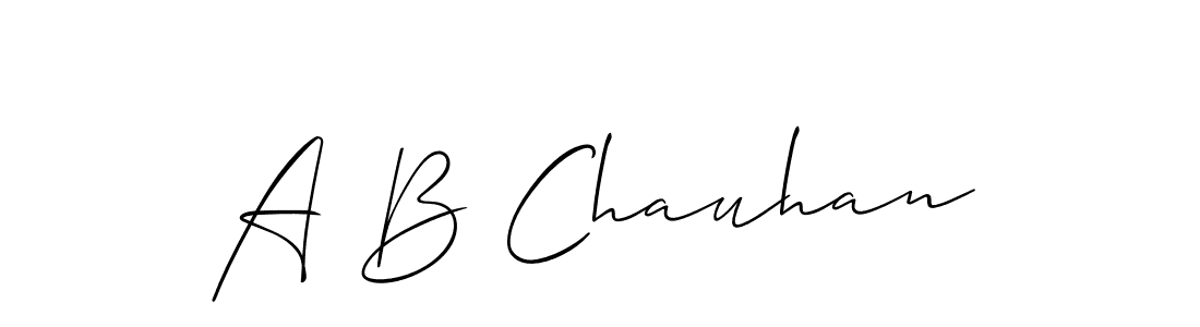 How to make A B Chauhan name signature. Use Allison_Script style for creating short signs online. This is the latest handwritten sign. A B Chauhan signature style 2 images and pictures png