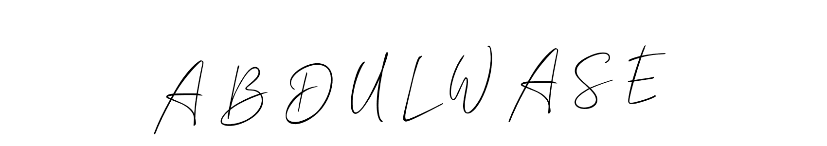 Make a beautiful signature design for name A B D U L W A S E. Use this online signature maker to create a handwritten signature for free. A B D U L W A S E signature style 2 images and pictures png