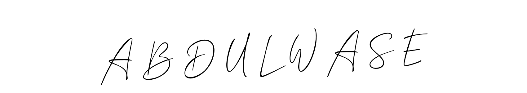 Make a beautiful signature design for name A B D U L W A S E. Use this online signature maker to create a handwritten signature for free. A B D U L W A S E signature style 2 images and pictures png