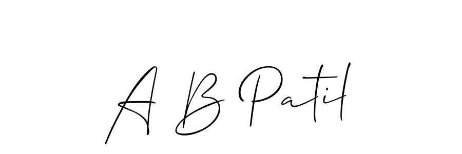 Also we have A B Patil name is the best signature style. Create professional handwritten signature collection using Allison_Script autograph style. A B Patil signature style 2 images and pictures png