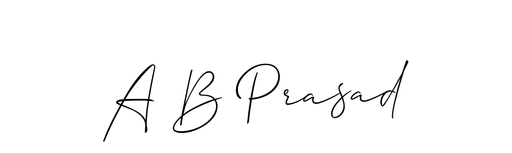 Also we have A B Prasad name is the best signature style. Create professional handwritten signature collection using Allison_Script autograph style. A B Prasad signature style 2 images and pictures png