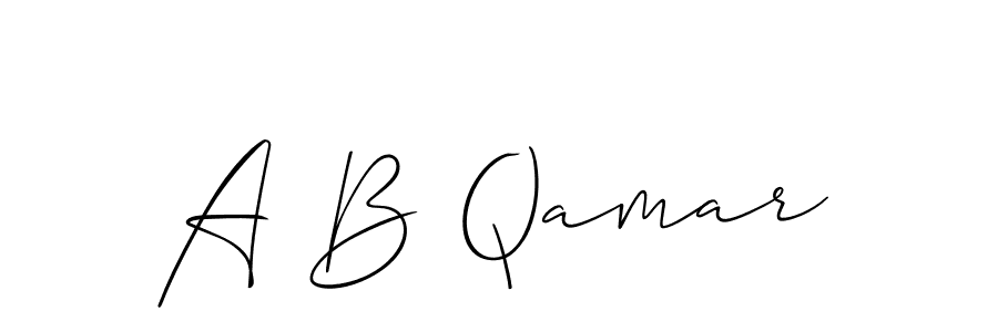 Use a signature maker to create a handwritten signature online. With this signature software, you can design (Allison_Script) your own signature for name A B Qamar. A B Qamar signature style 2 images and pictures png