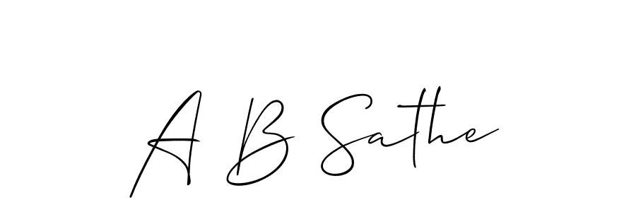 Make a beautiful signature design for name A B Sathe. With this signature (Allison_Script) style, you can create a handwritten signature for free. A B Sathe signature style 2 images and pictures png