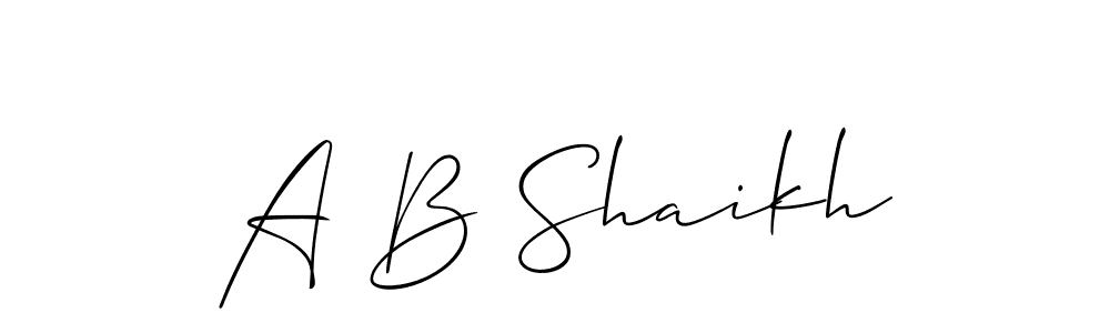 Make a beautiful signature design for name A B Shaikh. With this signature (Allison_Script) style, you can create a handwritten signature for free. A B Shaikh signature style 2 images and pictures png