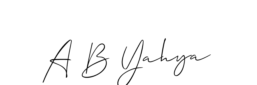 A B Yahya stylish signature style. Best Handwritten Sign (Allison_Script) for my name. Handwritten Signature Collection Ideas for my name A B Yahya. A B Yahya signature style 2 images and pictures png