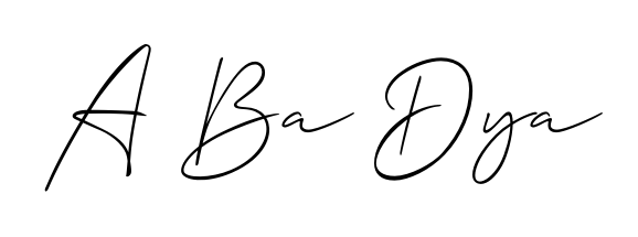 Looking for an artistic signature for A Ba Dya? The Allison_Script calligraphy style gives a sophisticated flow suitable for business cards and emails. A Ba Dya signature style 2 images and pictures png