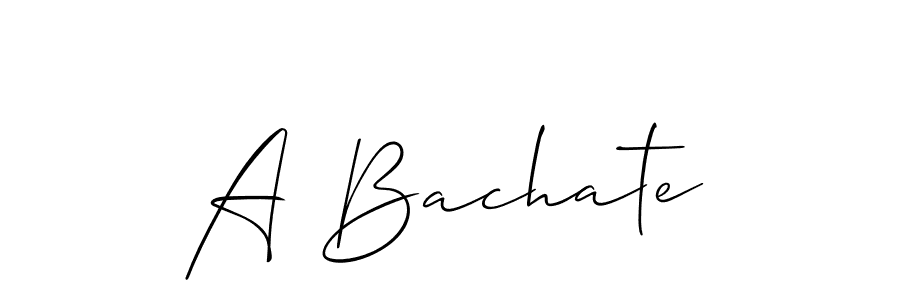 Create a beautiful signature design for name A Bachate. With this signature (Allison_Script) fonts, you can make a handwritten signature for free. A Bachate signature style 2 images and pictures png