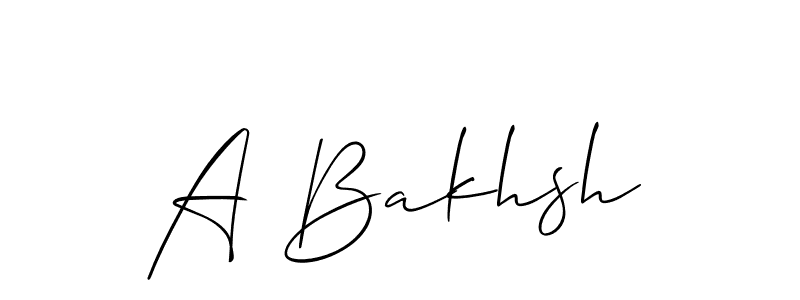 Use a signature maker to create a handwritten signature online. With this signature software, you can design (Allison_Script) your own signature for name A Bakhsh. A Bakhsh signature style 2 images and pictures png