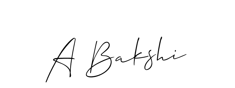 Create a beautiful signature design for name A Bakshi. With this signature (Allison_Script) fonts, you can make a handwritten signature for free. A Bakshi signature style 2 images and pictures png