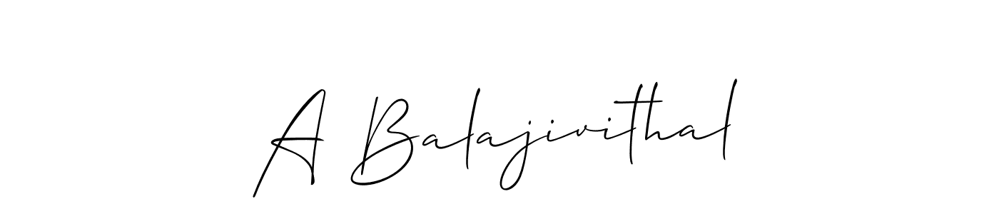 Make a beautiful signature design for name A Balajivithal. With this signature (Allison_Script) style, you can create a handwritten signature for free. A Balajivithal signature style 2 images and pictures png