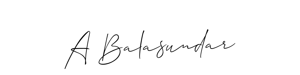 Similarly Allison_Script is the best handwritten signature design. Signature creator online .You can use it as an online autograph creator for name A Balasundar. A Balasundar signature style 2 images and pictures png