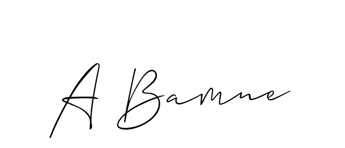 Also we have A Bamne name is the best signature style. Create professional handwritten signature collection using Allison_Script autograph style. A Bamne signature style 2 images and pictures png