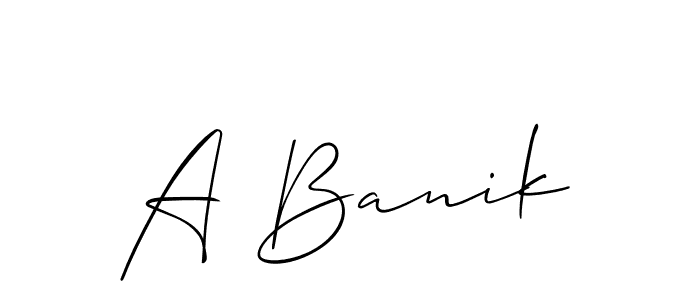 Also we have A Banik name is the best signature style. Create professional handwritten signature collection using Allison_Script autograph style. A Banik signature style 2 images and pictures png