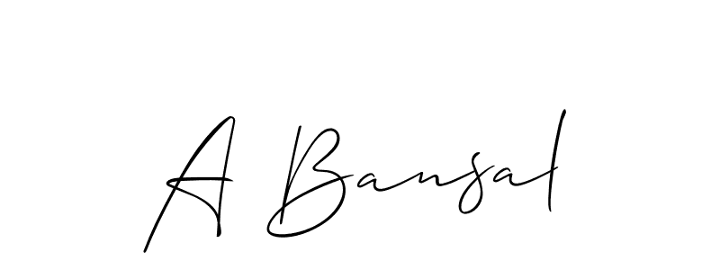 if you are searching for the best signature style for your name A Bansal. so please give up your signature search. here we have designed multiple signature styles  using Allison_Script. A Bansal signature style 2 images and pictures png