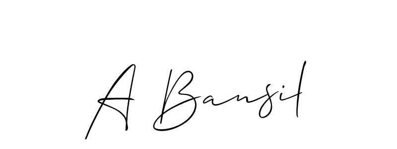 It looks lik you need a new signature style for name A Bansil. Design unique handwritten (Allison_Script) signature with our free signature maker in just a few clicks. A Bansil signature style 2 images and pictures png