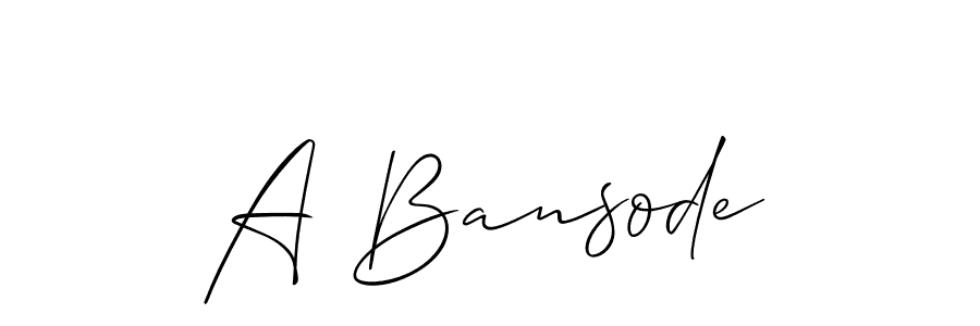 Also we have A Bansode name is the best signature style. Create professional handwritten signature collection using Allison_Script autograph style. A Bansode signature style 2 images and pictures png