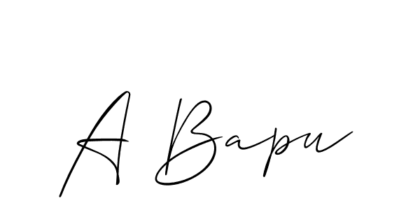 How to make A Bapu signature? Allison_Script is a professional autograph style. Create handwritten signature for A Bapu name. A Bapu signature style 2 images and pictures png