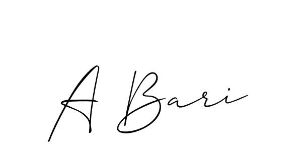 Create a beautiful signature design for name A Bari. With this signature (Allison_Script) fonts, you can make a handwritten signature for free. A Bari signature style 2 images and pictures png