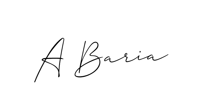 It looks lik you need a new signature style for name A Baria. Design unique handwritten (Allison_Script) signature with our free signature maker in just a few clicks. A Baria signature style 2 images and pictures png