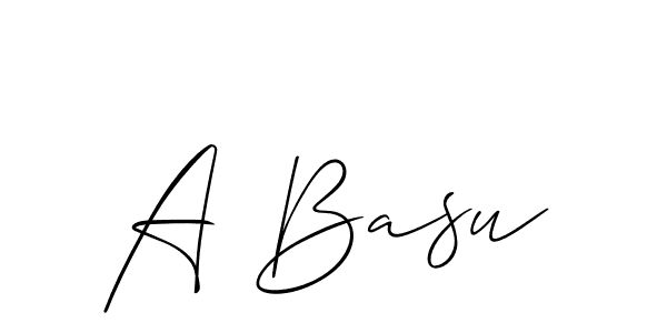 Make a beautiful signature design for name A Basu. With this signature (Allison_Script) style, you can create a handwritten signature for free. A Basu signature style 2 images and pictures png