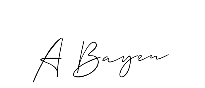 It looks lik you need a new signature style for name A Bayen. Design unique handwritten (Allison_Script) signature with our free signature maker in just a few clicks. A Bayen signature style 2 images and pictures png