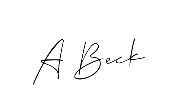 Create a beautiful signature design for name A Beck. With this signature (Allison_Script) fonts, you can make a handwritten signature for free. A Beck signature style 2 images and pictures png