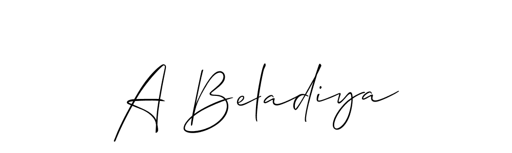 This is the best signature style for the A Beladiya name. Also you like these signature font (Allison_Script). Mix name signature. A Beladiya signature style 2 images and pictures png