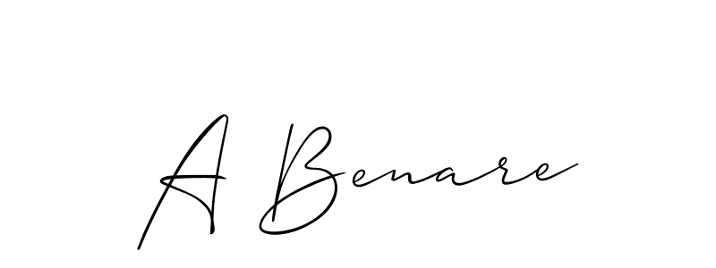 if you are searching for the best signature style for your name A Benare. so please give up your signature search. here we have designed multiple signature styles  using Allison_Script. A Benare signature style 2 images and pictures png