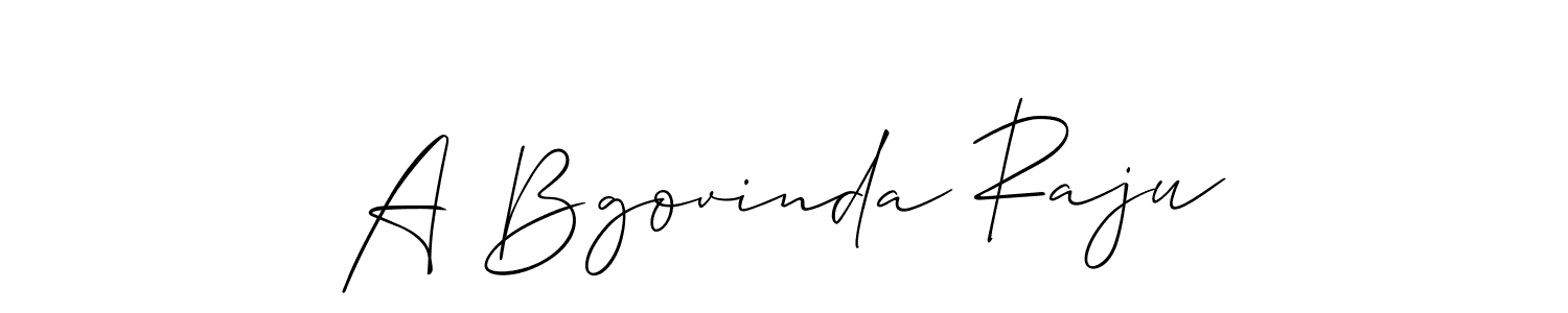 Make a short A Bgovinda Raju signature style. Manage your documents anywhere anytime using Allison_Script. Create and add eSignatures, submit forms, share and send files easily. A Bgovinda Raju signature style 2 images and pictures png