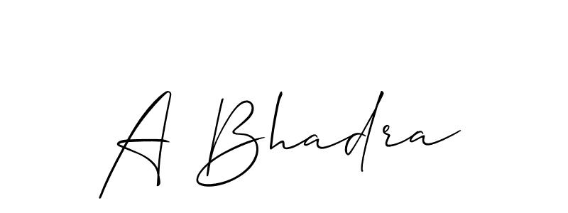 Make a beautiful signature design for name A Bhadra. Use this online signature maker to create a handwritten signature for free. A Bhadra signature style 2 images and pictures png