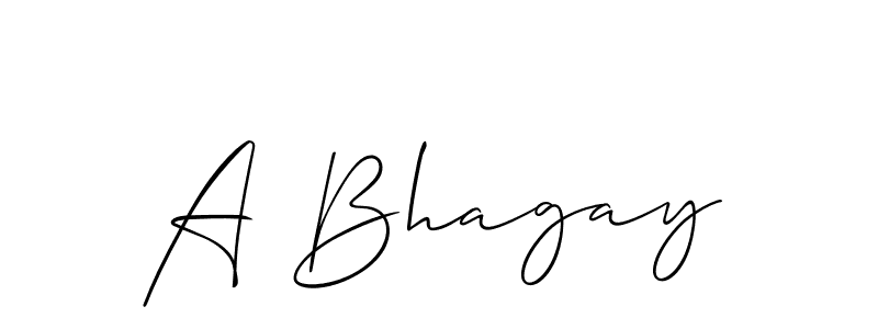 Make a beautiful signature design for name A Bhagay. With this signature (Allison_Script) style, you can create a handwritten signature for free. A Bhagay signature style 2 images and pictures png