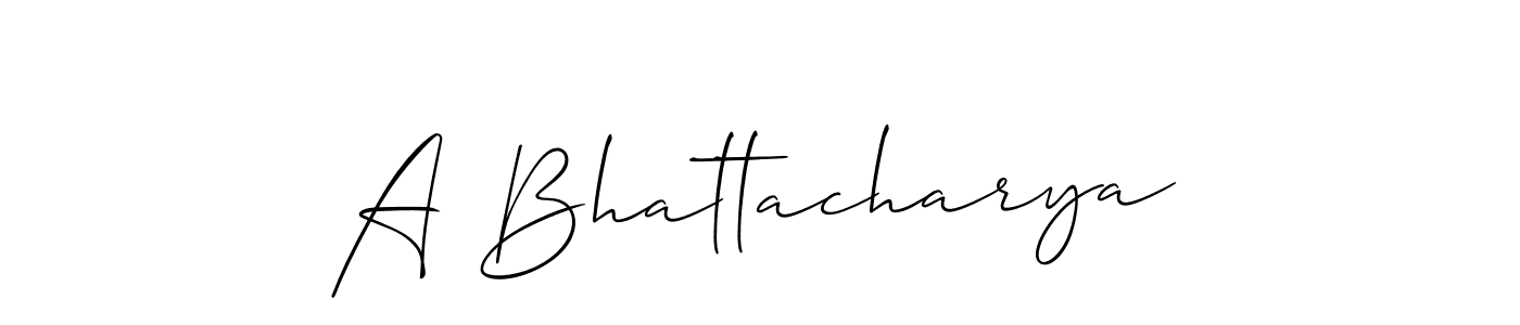 How to make A Bhattacharya signature? Allison_Script is a professional autograph style. Create handwritten signature for A Bhattacharya name. A Bhattacharya signature style 2 images and pictures png