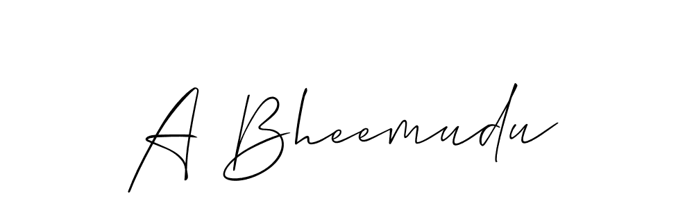 Make a beautiful signature design for name A Bheemudu. With this signature (Allison_Script) style, you can create a handwritten signature for free. A Bheemudu signature style 2 images and pictures png