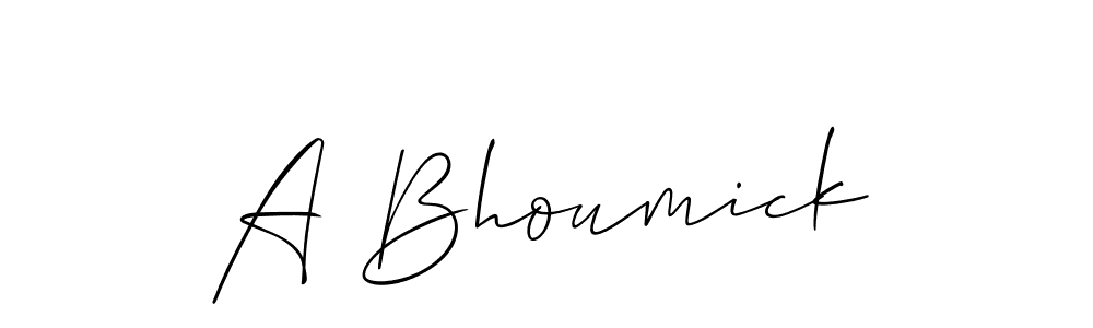 How to make A Bhoumick signature? Allison_Script is a professional autograph style. Create handwritten signature for A Bhoumick name. A Bhoumick signature style 2 images and pictures png