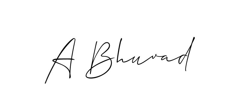 The best way (Allison_Script) to make a short signature is to pick only two or three words in your name. The name A Bhuvad include a total of six letters. For converting this name. A Bhuvad signature style 2 images and pictures png