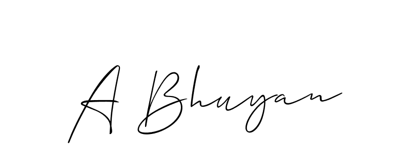 How to make A Bhuyan signature? Allison_Script is a professional autograph style. Create handwritten signature for A Bhuyan name. A Bhuyan signature style 2 images and pictures png