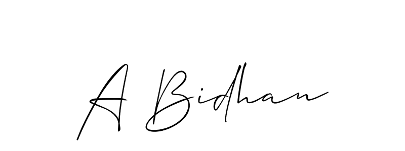 How to make A Bidhan signature? Allison_Script is a professional autograph style. Create handwritten signature for A Bidhan name. A Bidhan signature style 2 images and pictures png