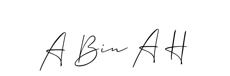Also You can easily find your signature by using the search form. We will create A Bin A H name handwritten signature images for you free of cost using Allison_Script sign style. A Bin A H signature style 2 images and pictures png