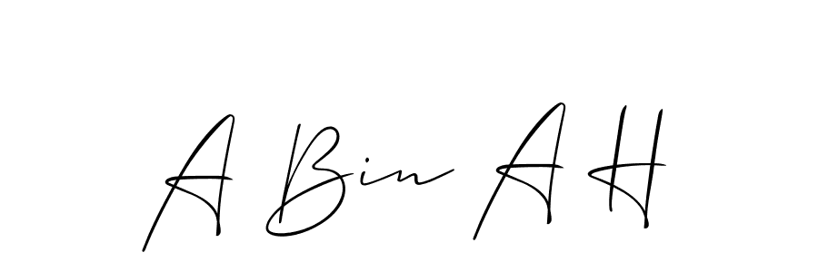 Also You can easily find your signature by using the search form. We will create A Bin A H name handwritten signature images for you free of cost using Allison_Script sign style. A Bin A H signature style 2 images and pictures png