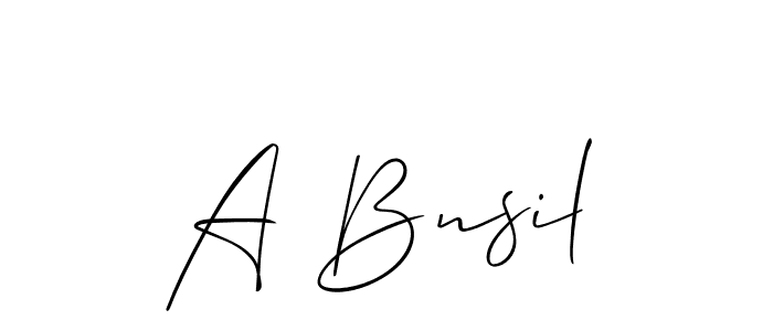 Allison_Script is a professional signature style that is perfect for those who want to add a touch of class to their signature. It is also a great choice for those who want to make their signature more unique. Get A Bnsil name to fancy signature for free. A Bnsil signature style 2 images and pictures png