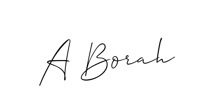 Create a beautiful signature design for name A Borah. With this signature (Allison_Script) fonts, you can make a handwritten signature for free. A Borah signature style 2 images and pictures png