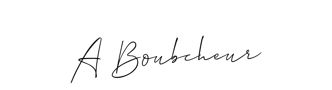 Create a beautiful signature design for name A Boubcheur. With this signature (Allison_Script) fonts, you can make a handwritten signature for free. A Boubcheur signature style 2 images and pictures png