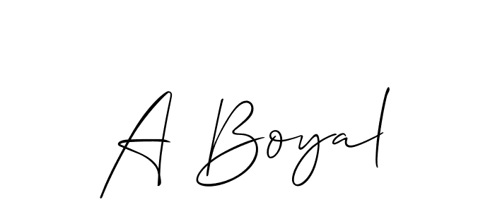 How to make A Boyal signature? Allison_Script is a professional autograph style. Create handwritten signature for A Boyal name. A Boyal signature style 2 images and pictures png