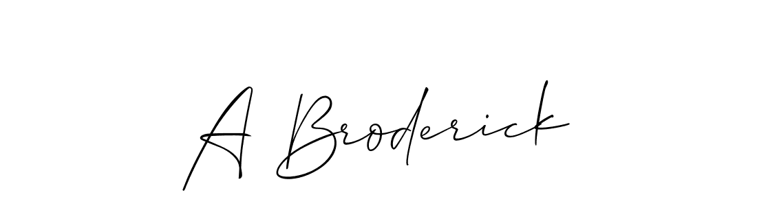You should practise on your own different ways (Allison_Script) to write your name (A Broderick) in signature. don't let someone else do it for you. A Broderick signature style 2 images and pictures png