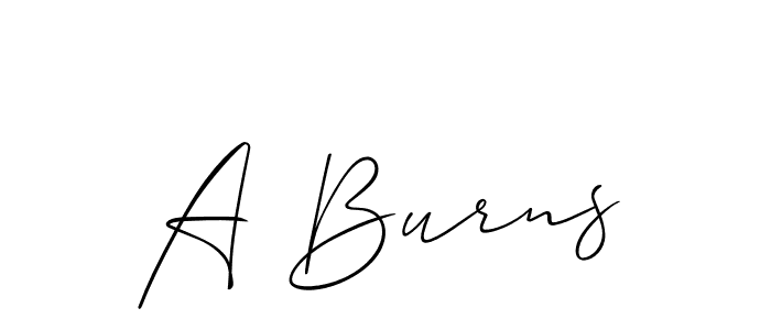 Create a beautiful signature design for name A Burns. With this signature (Allison_Script) fonts, you can make a handwritten signature for free. A Burns signature style 2 images and pictures png