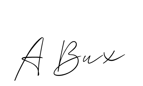 You should practise on your own different ways (Allison_Script) to write your name (A Bux) in signature. don't let someone else do it for you. A Bux signature style 2 images and pictures png