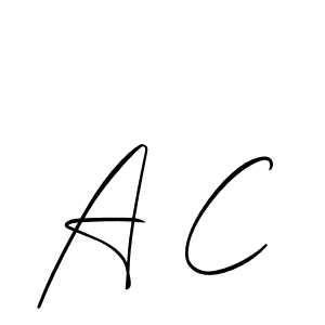 Make a beautiful signature design for name A C. With this signature (Allison_Script) style, you can create a handwritten signature for free. A C signature style 2 images and pictures png