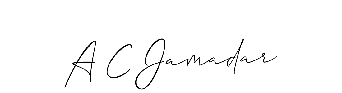 Use a signature maker to create a handwritten signature online. With this signature software, you can design (Allison_Script) your own signature for name A C Jamadar. A C Jamadar signature style 2 images and pictures png